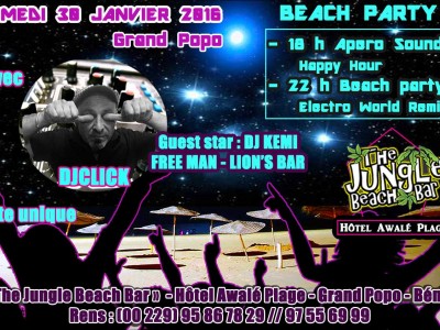 Beach Party au Jungle Beach Bar à L'hôtel Awalé Plage (Grand Popo - Bénin)